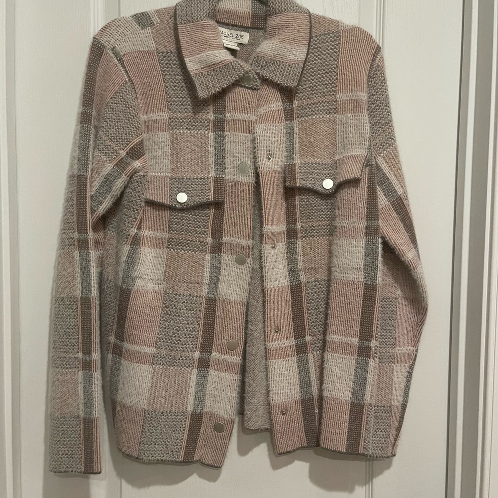 Plaid Women's Jacket in Pink and Gray
